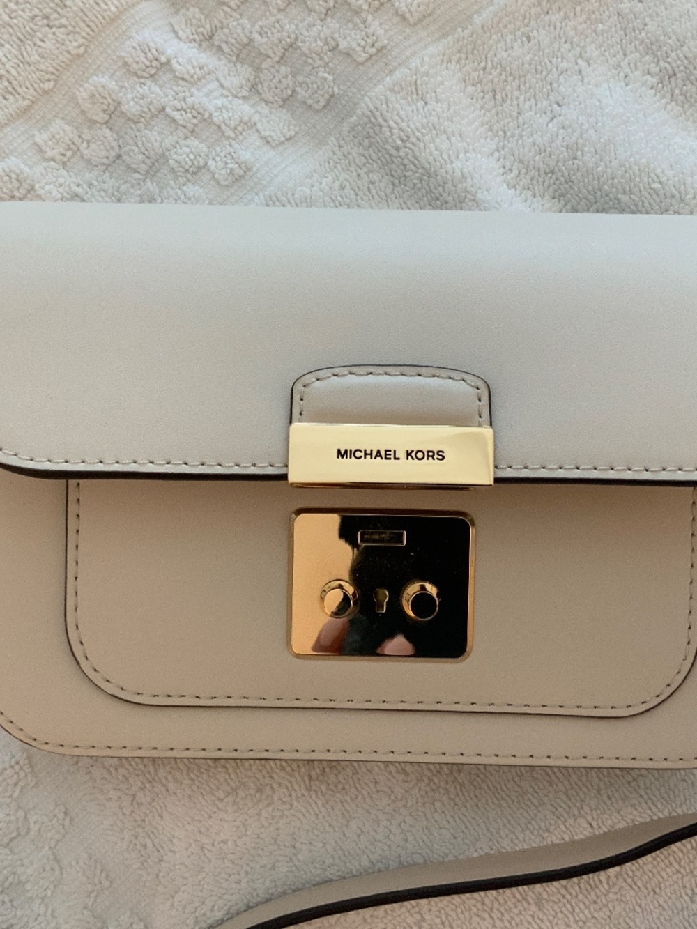 Michael Kors,  ivory, leather belt, bag, waist bag